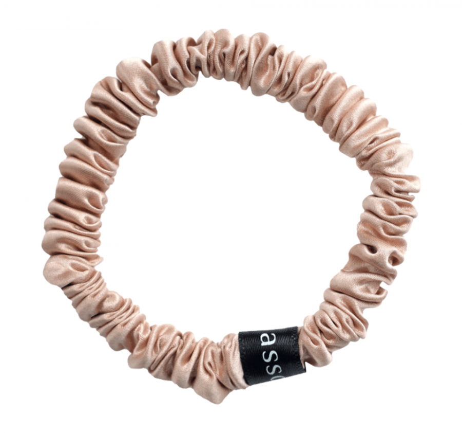 ASSORO, Шелковая резинка для волос, размер XS, цвет (розовая)
