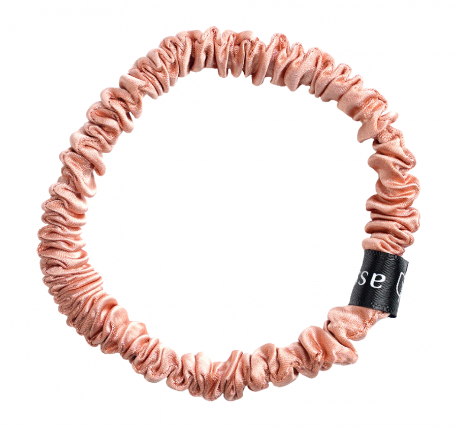 ASSORO, Шелковая резинка для волос, размер XS, цвет (розовое золото)