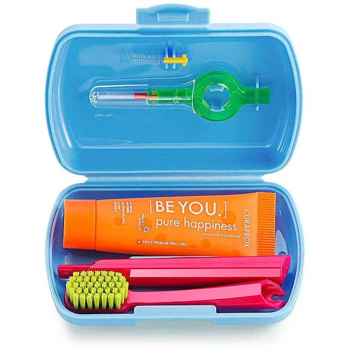 CURAPROX BE YOU дорожный набор: паста, щетка, ершики (голубой бокс)
