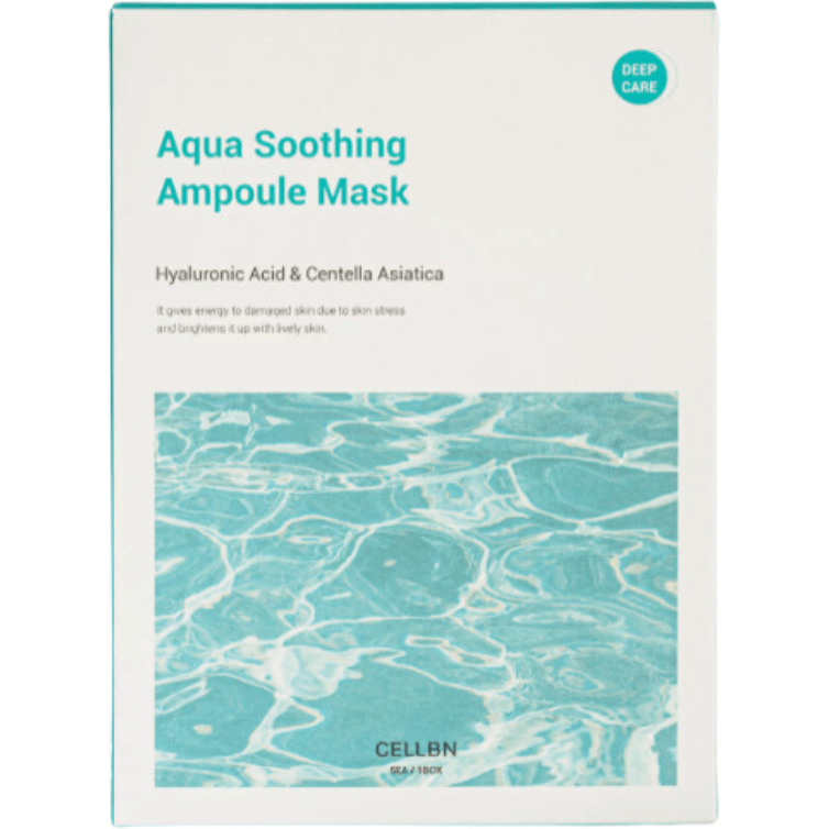CELLBN AQUA SOOTHING AMPOULE MASK Тканевая маска с центеллой и гиалуроновой кислотой (1 шт)