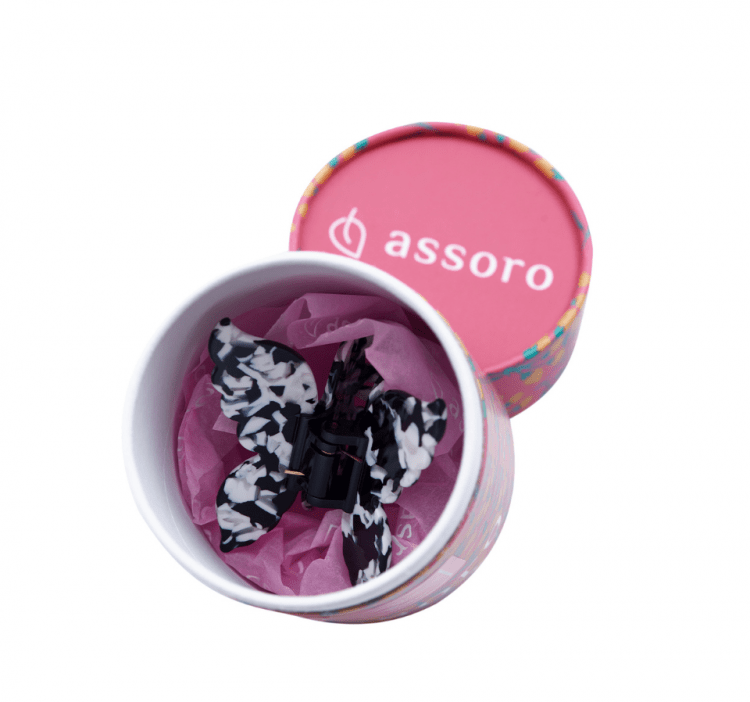 ASSORO, Крабик для волос, цвет (Бабочка белая ночь)