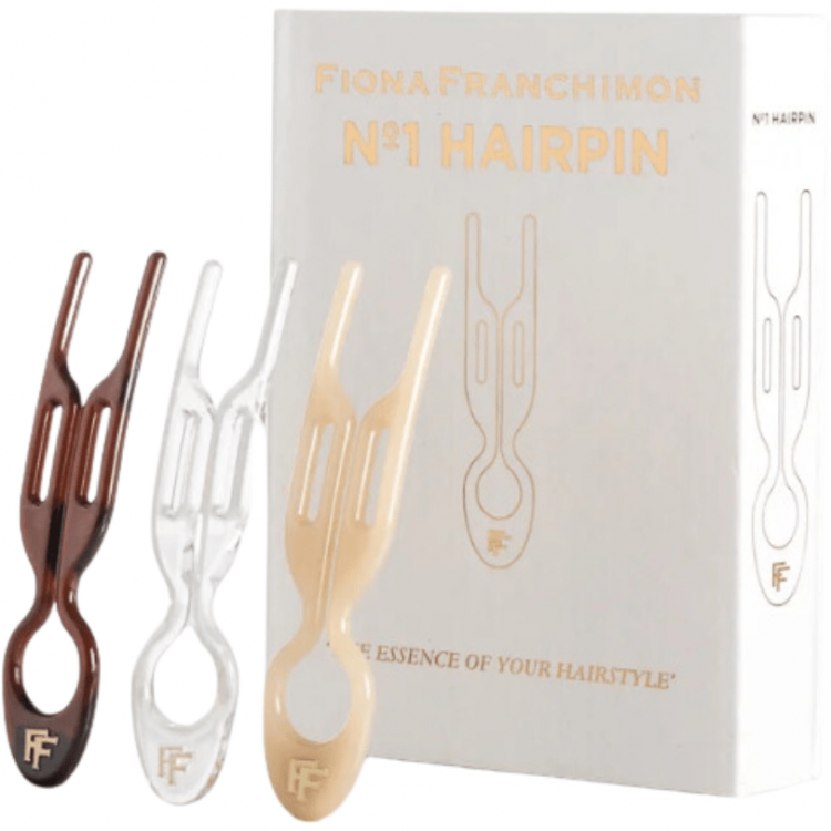 FIONA FRANCHIMON (№1 HAIRPIN), Шпильки коричневая, прозрачная, бежевая (набор из 3 шпилек)