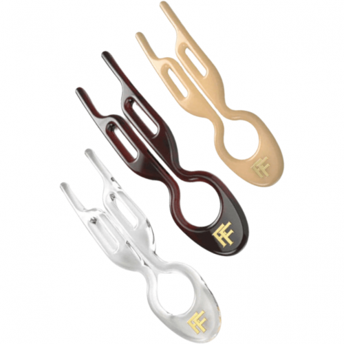 FIONA FRANCHIMON (№1 HAIRPIN), Шпильки коричневая, прозрачная, бежевая (набор из 3 шпилек)