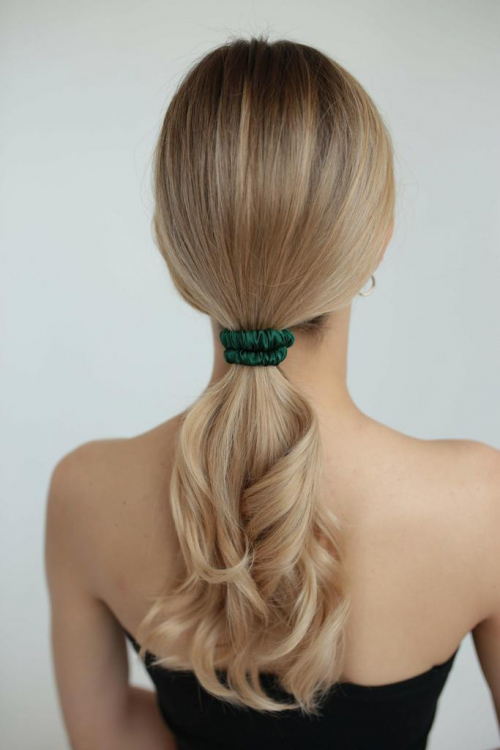 SILK LOVERS, Шелковая резинка для волос MINI (Изумруд)