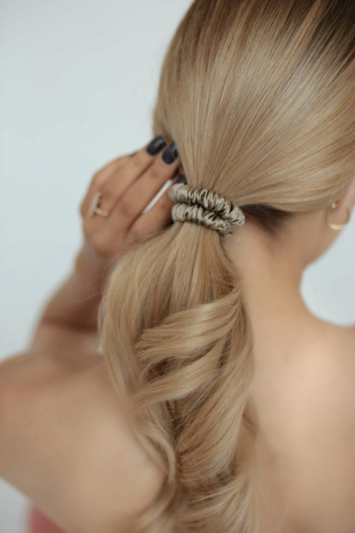 SILK LOVERS, Шелковая резинка для волос MINI (Кофе) 