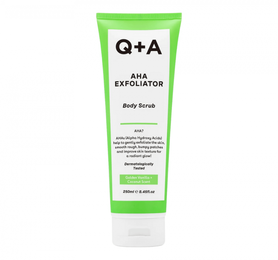 Q+A, Скраб для тела, 250 мл, AHA EXFOLIATOR