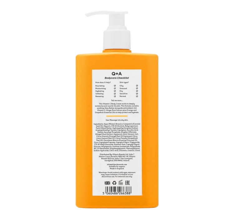 Q+A, Крем для тела, 250 мл, VITAMIN C