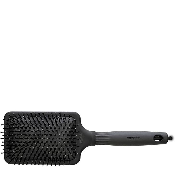 OLIVIA GARDEN, Щетка массажная, EXPERT CARE RECTANGULAR Nylon Bristle Black Label L