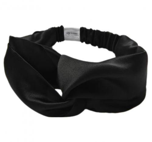 SILK LOVERS, Шелковая повязка с узлом для волос (черный)