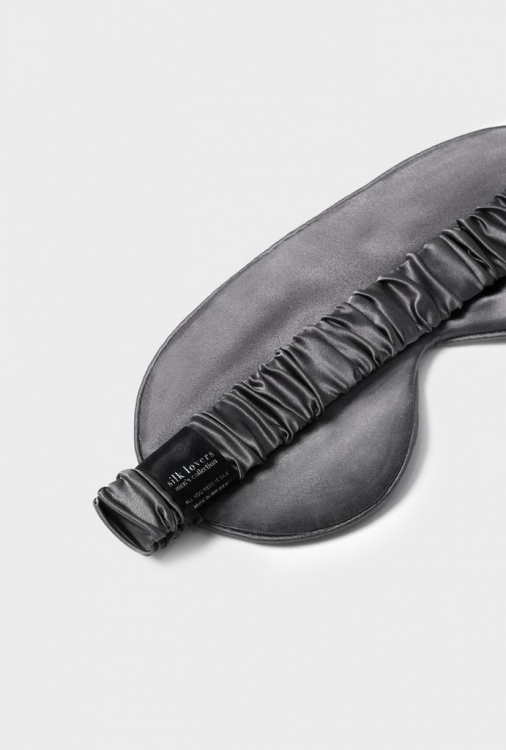 SILK LOVERS, Мужская шелковая маска для сна (графит)