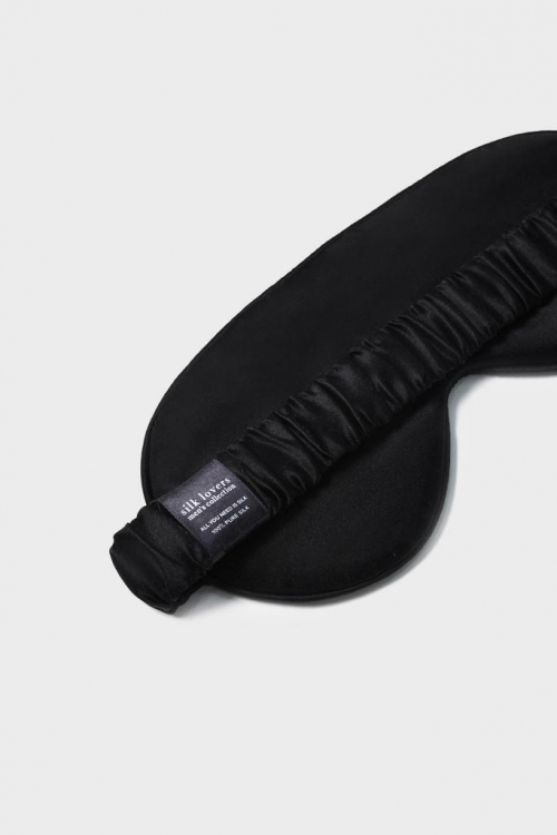 SILK LOVERS, Мужская шелковая маска для сна (черный)