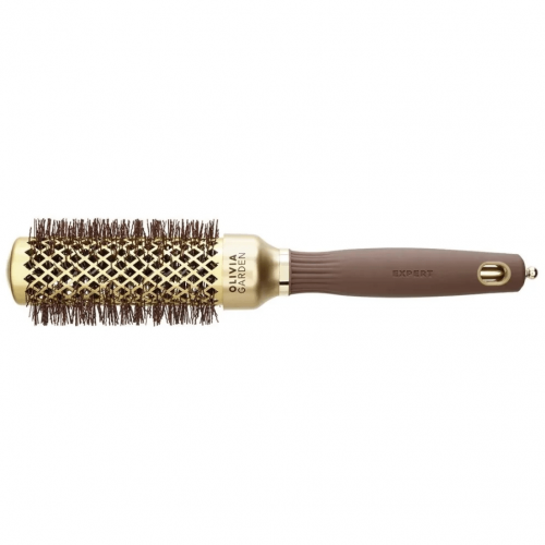 OLIVIA GARDEN, Термобрашинг 35 мм Коричневый, EXPERT BLOWOUT SHINE Wavy Bristles Gold&Brown
