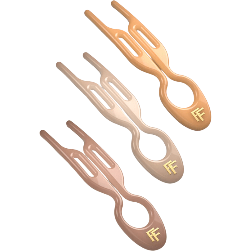 FIONA FRANCHIMON (№1 HAIRPIN), Шпильки бежевая, песочная, карамельная (набор из 3 шпилек)