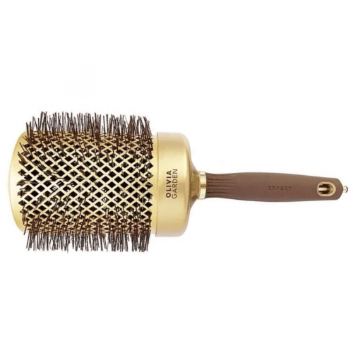OLIVIA GARDEN, Термобрашинг 80 мм Коричневый, EXPERT BLOWOUT SHINE Wavy Bristles Gold&Brown