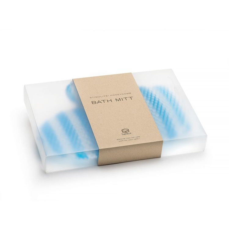 SUPRACOR Stimulite®. Мочалка рукавичка (Бело-голубая)