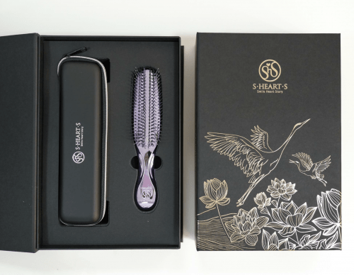 S-HEART-S, Набор подарочный Scalp Brush World Premium (фиолетовый) удлиненная