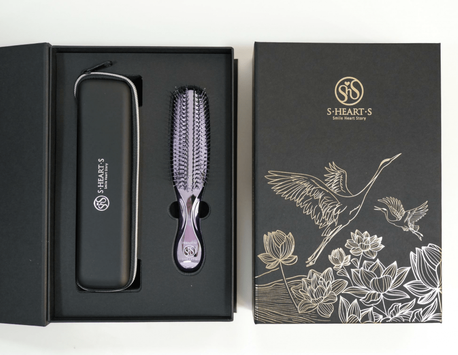 S-HEART-S, Набор подарочный Scalp Brush World Premium (фиолетовый) удлиненная