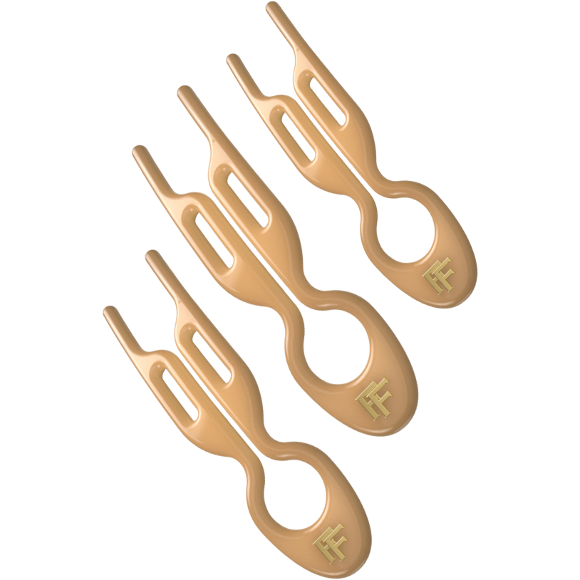 FIONA FRANCHIMON (№1 HAIRPIN), Шпильки карамельного цвета (набор из 3 шпилек)