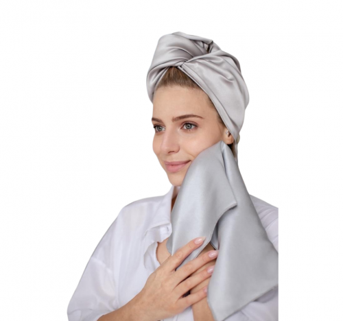 SILK LOVERS, Полотенце для лица из натурального шелка 32*50, цвет (серебро)
