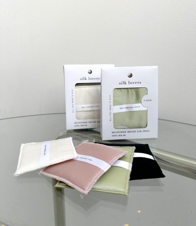 SILK LOVERS, Набор из 3-х дисков для лица из натурального шелка