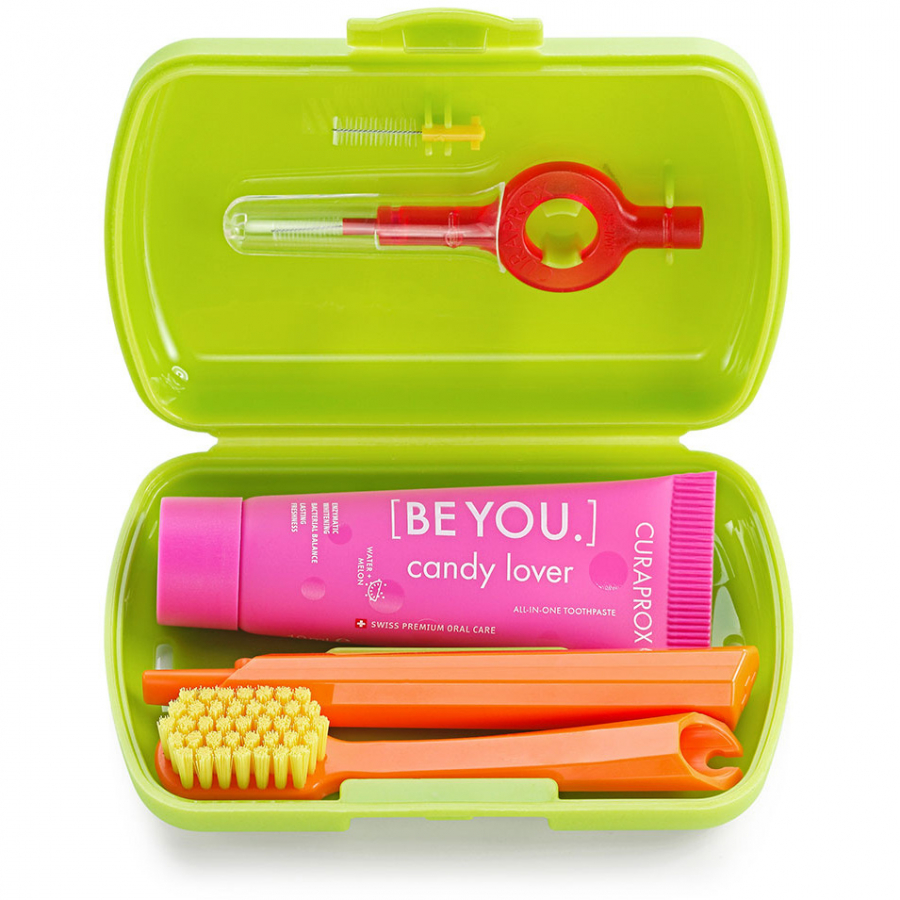 CURAPROX BE YOU дорожный набор: паста, щетка, ершики (салатовый бокс)