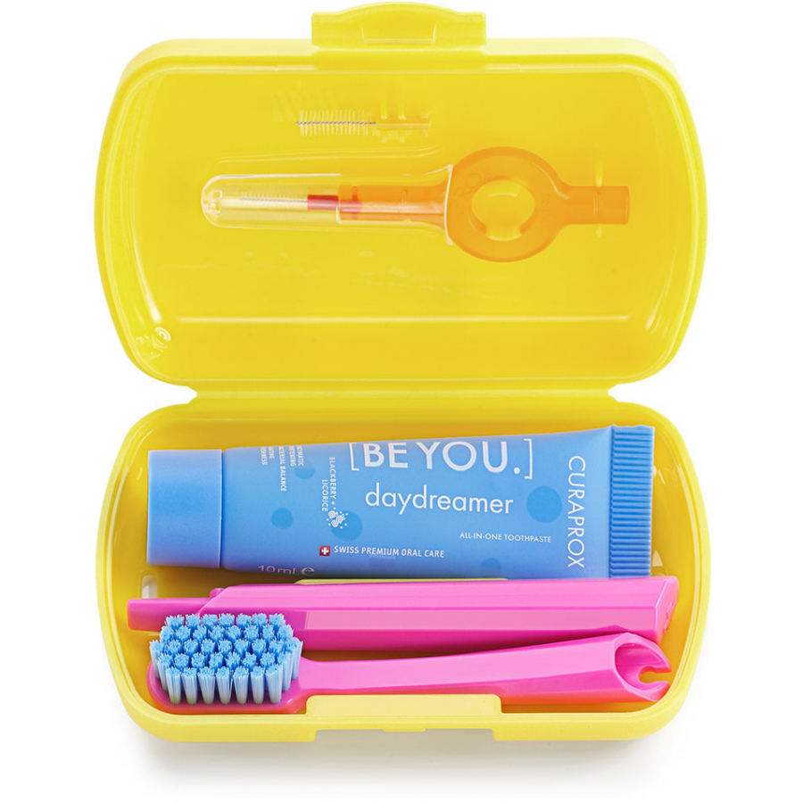 CURAPROX BE YOU дорожный набор: паста, щетка, ершики (желтый бокс)
