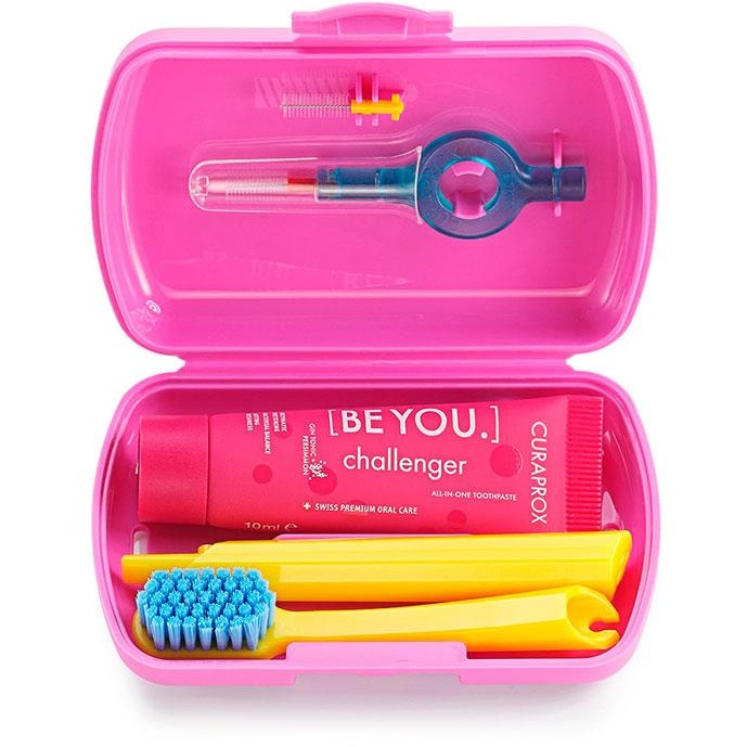 CURAPROX BE YOU дорожный набор: паста, щетка, ершики (розовый бокс)