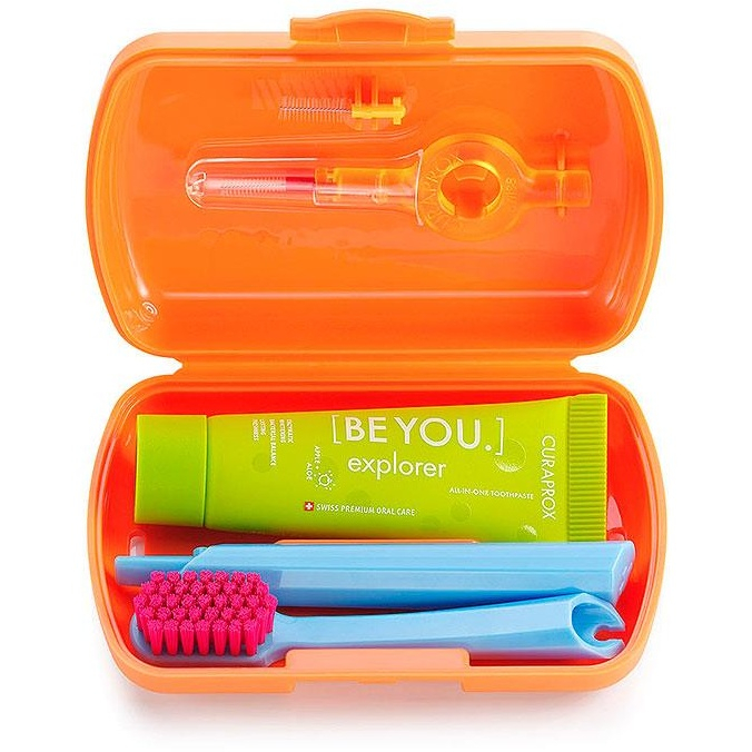 CURAPROX BE YOU дорожный набор: паста, щетка, ершики (оранжевый бокс)