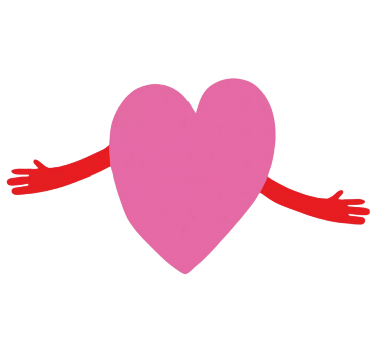 Открытка "Сердце с руками"