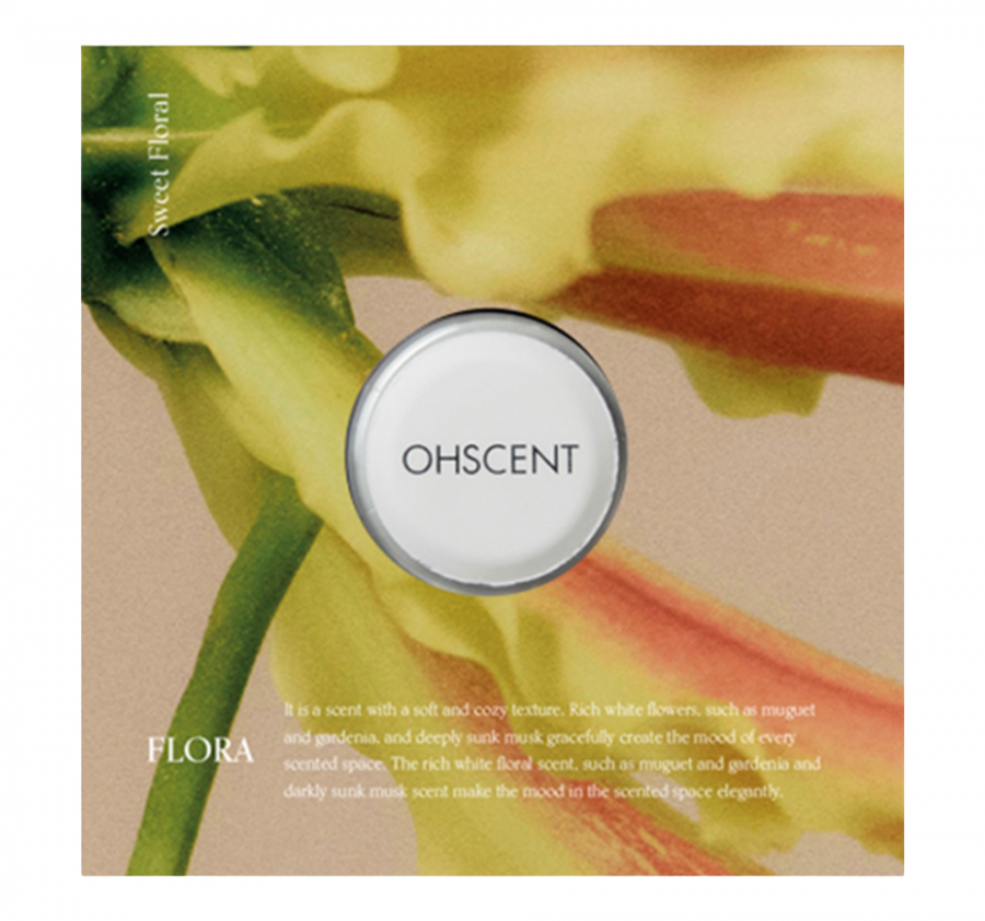 OHSCENT, FLORA Сменный блок аромата для авто (гардения, ландыш, мускус)