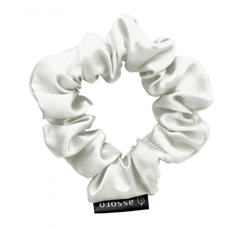 ASSORO, Шелковая резинка для волос, размер M, цвет (белый)