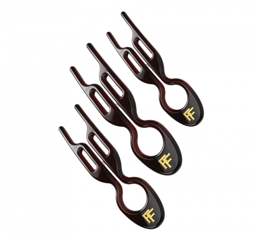 FIONA FRANCHIMON (№1 HAIRPIN), Шпильки коричневого цвета (набор из 3 шпилек)