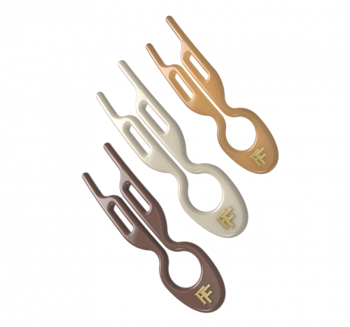 FIONA FRANCHIMON (№1 HAIRPIN), Шпильки мокачино,молочный,карамельный (набор из 3 шпилек)