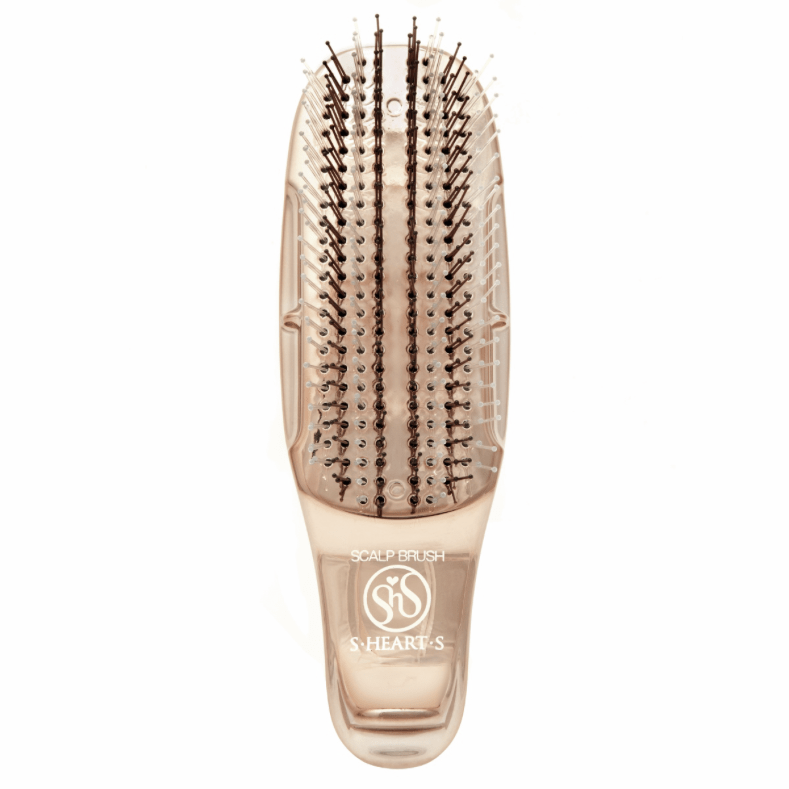 S-HEART-S, Расческа Scalp Brush World Gold (розовое золото) укороченная, мягкая