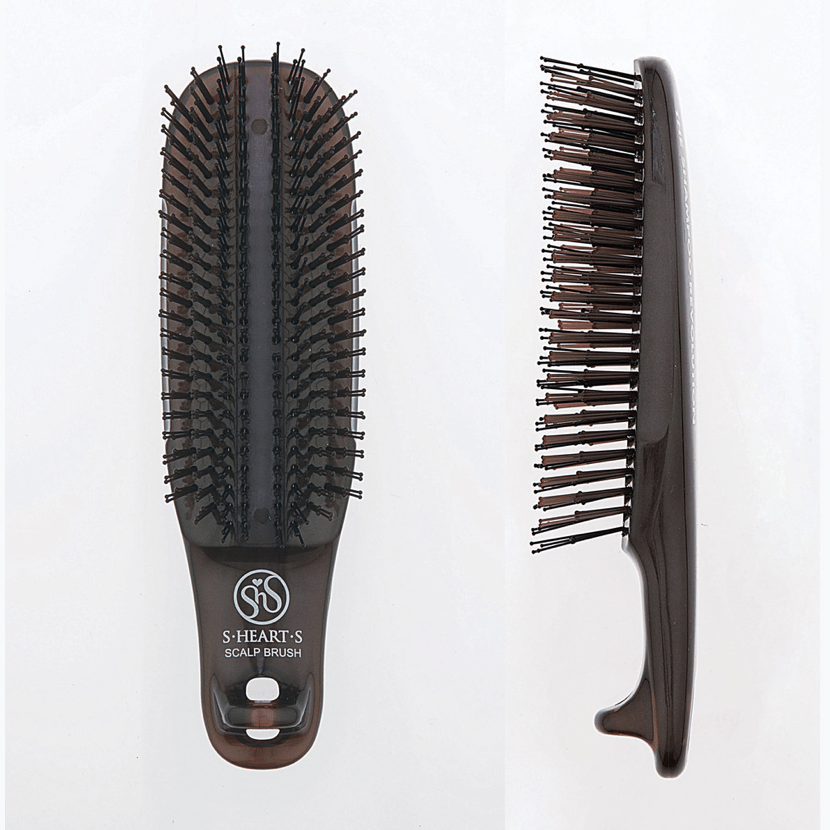 S-HEART-S, Расческа Scalp Brush Com (коричневая) жесткая